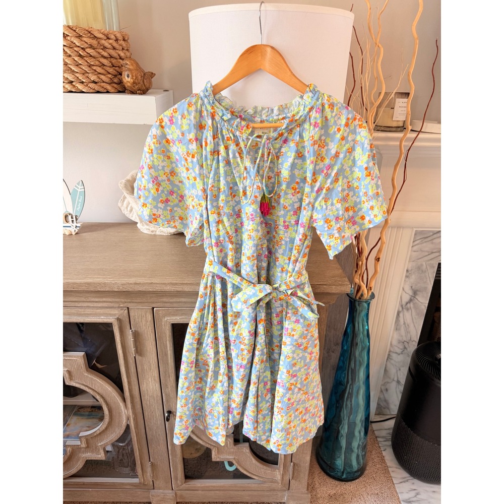 Roller Rabbit Floral Mini Dress Womens Blue Small